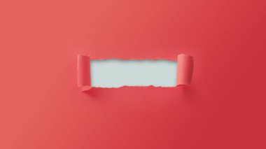 Renkli yırtık kağıt ve dikdörtgen bir delikte boş kopya alanı