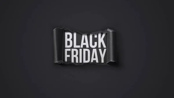 Torn Paper Hole Black Friday Text Promotional Sale Banner Copy — Stock Fotó