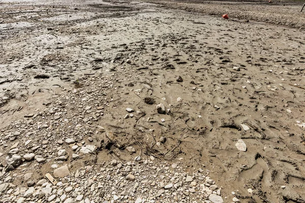 Ξηρό Βρώμικο Έδαφος Πέτρες Την Κλιματική Αλλαγή Και Την Έννοια — Φωτογραφία Αρχείου