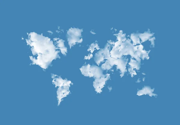 Image World Map Composed Softly Clouds — Stock Photo, Image