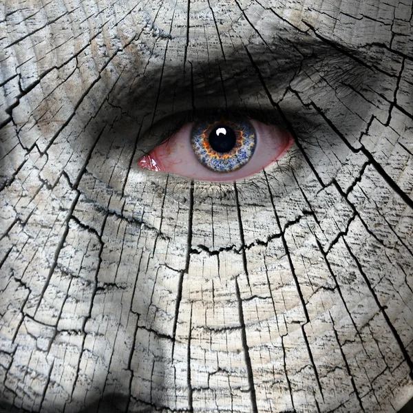 Velho padrão de madeira no homem fave — Fotografia de Stock