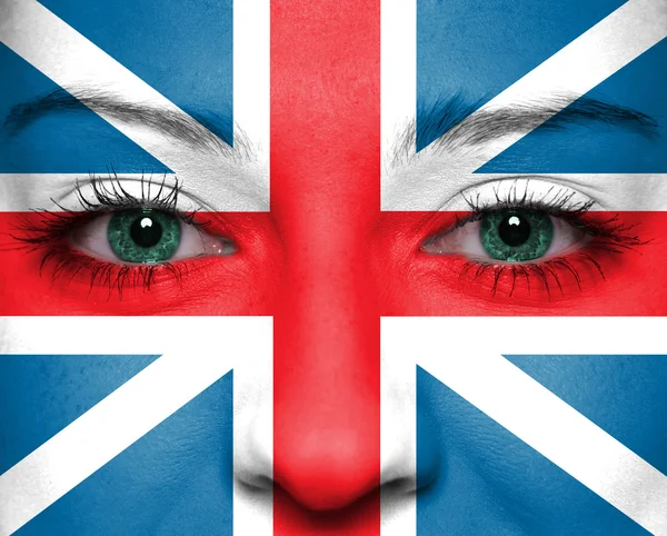 Bandeira pintada no rosto - Inglaterra — Fotografia de Stock
