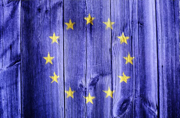 Union vlajka Evropa maloval na zdi — Stock fotografie