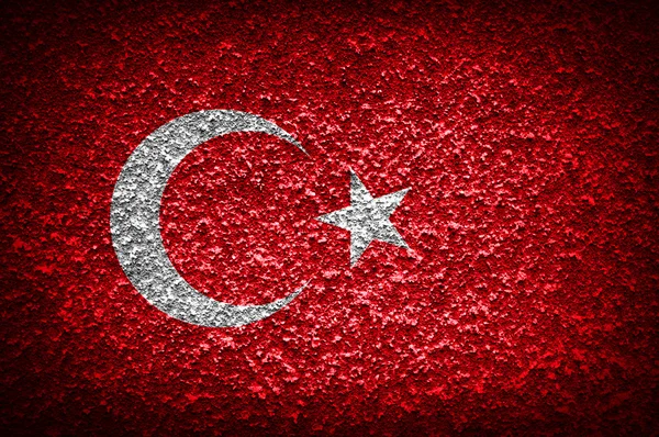 Grunge flag of Turkey on wall background — Stock Photo, Image