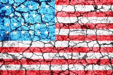 ABD bayrağı kırık dünya üzerinde