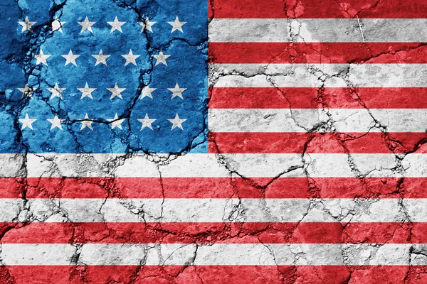 USA flag on cracked earth — Stock Photo, Image