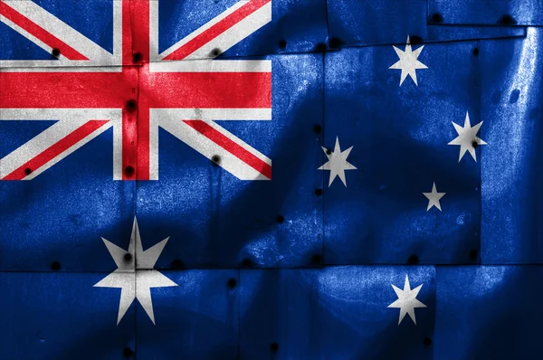 Australian flag on old plane metal plate — Stock Photo, Image