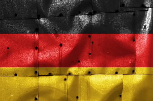 Deutschland-Fahne auf alter Platte — Stockfoto