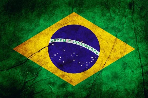 Bandeira grunge do brasil — Fotografia de Stock