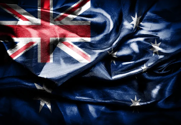 Vlag van Australië op satijn textuur — Stockfoto