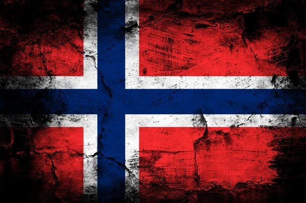 Grunge Bandeira da Noruega — Fotografia de Stock