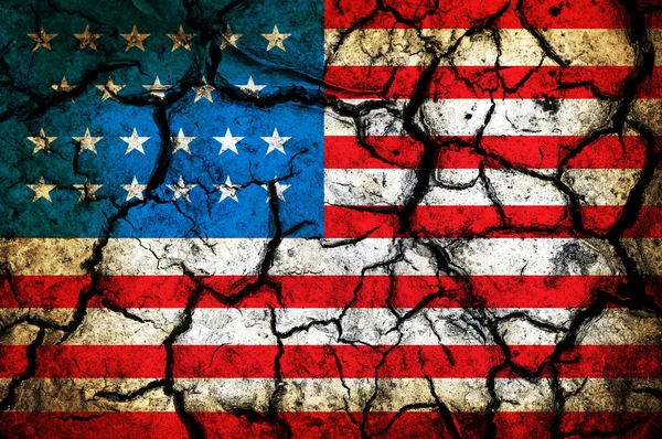 Cracked soil as USA flag — Stock Photo, Image