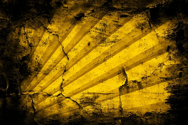 Grunge fond jaune avec motif rayé — Photo
