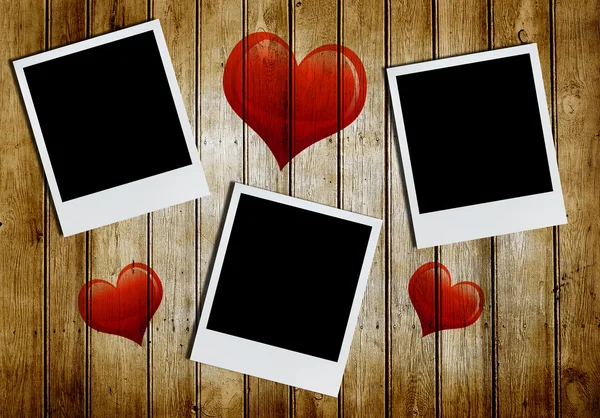 Photo frames with heart shape — Stock Photo, Image