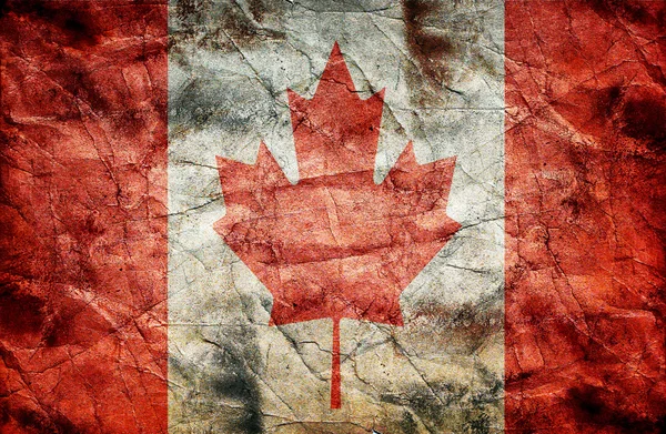 加拿大的 grunge 旗子 — 图库照片