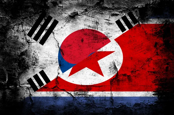 Протистояння Північна Корея та Південна Корея. — стокове фото