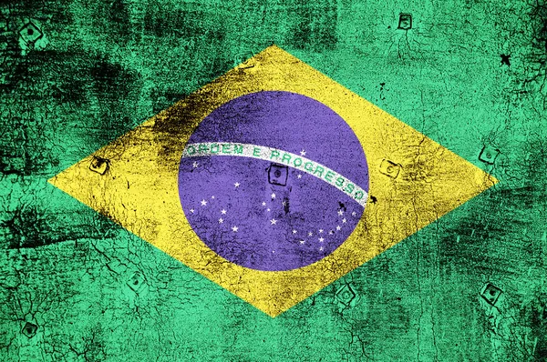 Grunge flagga brazil — Stockfoto