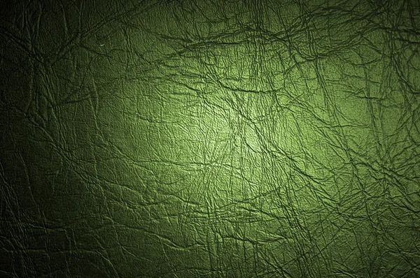 Green leather texture closeup background — Stock Photo, Image