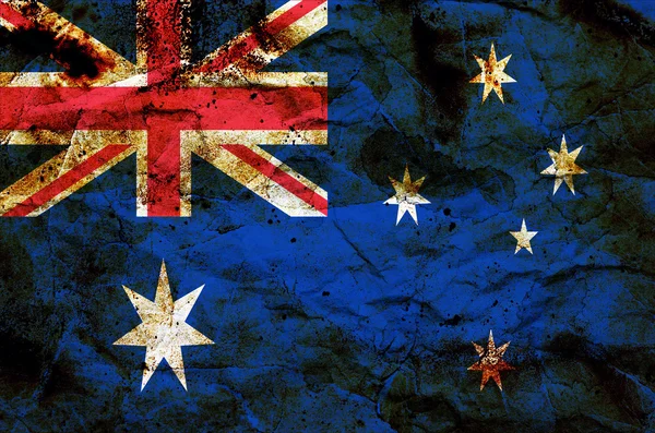 Grunge drapeau Australie sur vieux papier vintage — Photo