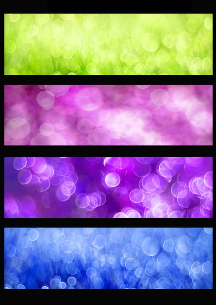 Set voor kleurrijke bokeh websites banners — Stockfoto