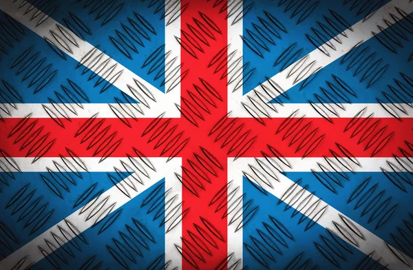 영국 국기와 함께 금속 장소 표면 — 스톡 사진