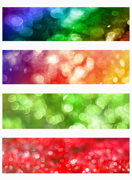 Colorful bokeh web banners set — Stock Photo, Image