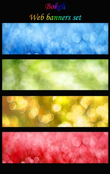 Kolorowe bokeh www banery zestaw — Zdjęcie stockowe