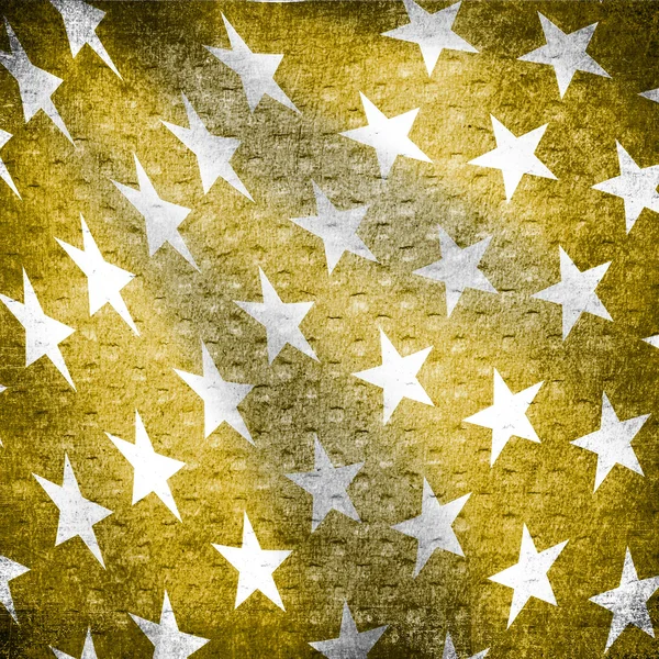 Yellow textile background with white stars — Stock Photo, Image