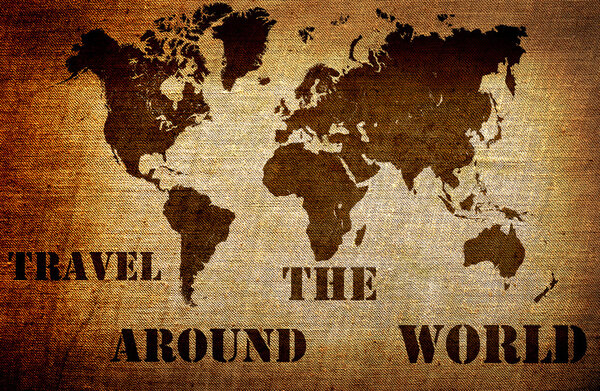 Grunge world map