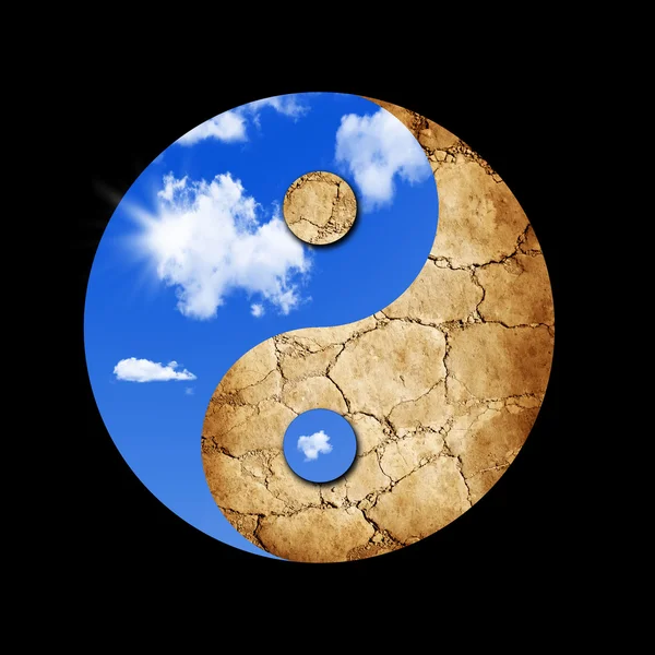 Yin i yang symbol harmonii między dwoma elementami — Zdjęcie stockowe