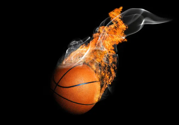 Basketball Ball on Fire — Stock Photo, Image