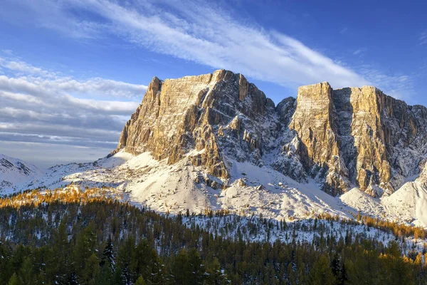 Paisaje Principios Invierno Las Montañas Dolomitas — Foto de Stock