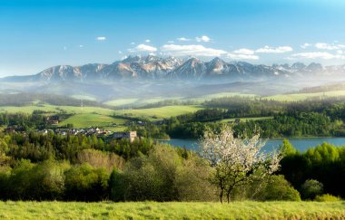 Beautiful spring sunset at Tatra mountains in Poland clipart