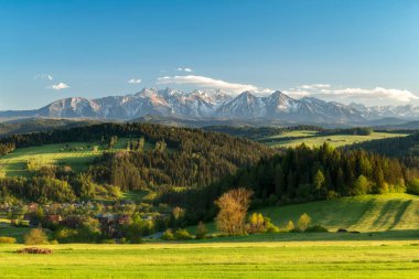 Beautiful spring landscape at Tatra mountains in Poland clipart