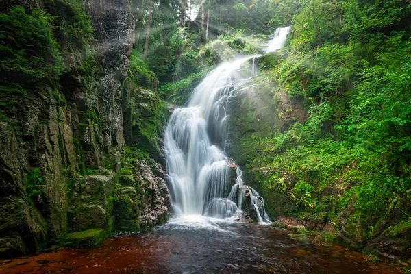 Wasserfall Gebirge Wasserfall Kamienczyka Szklarska Poreba Polen — Stockfoto