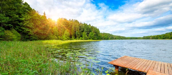 Beautiful Summer Day Lake — 스톡 사진