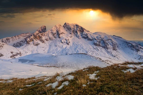 Beautiful Sunset Winter Mountains — Stock Photo, Image