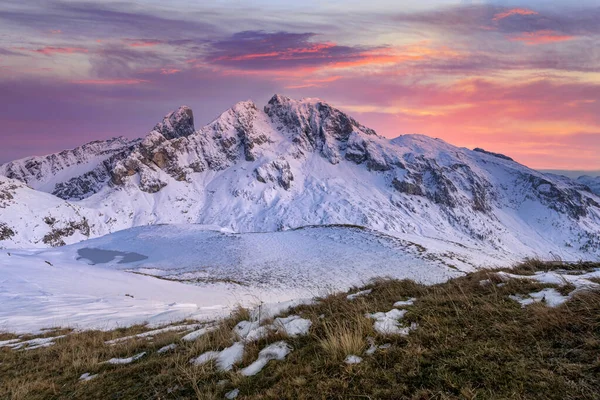 Beautiful Sunset Winter Mountains — Stock Photo, Image