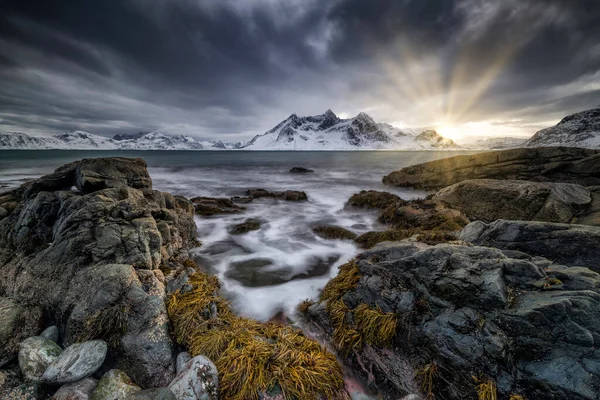 ノルウェーの冬の風景 Lofoten Islands — ストック写真
