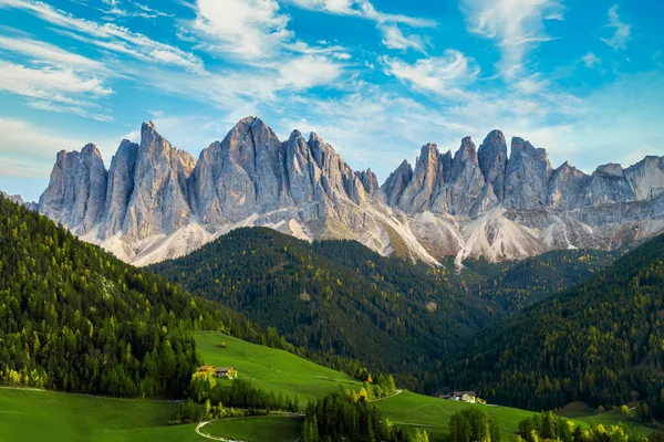 Vackert Landskap Italienska Dolomiter Santa Maddalena — Stockfoto