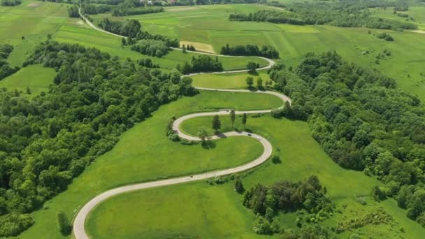 Carretera Bobinado Drone Tiro Aéreo — Vídeos de Stock