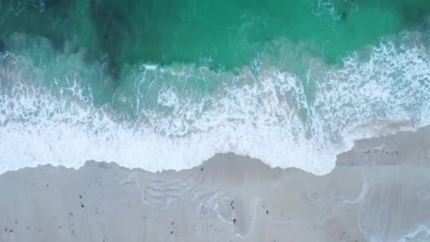 Mavi Üzerinde Deniz Dalgaları Hava Manzaralı — Stok video