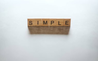 Basitlik ve minimalizm kavramı için basitlik sözcüğüyle tahta bloklar