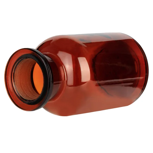 Bottiglia Medica Chiusa Vetro Colore Marrone Vasi Vetro Con Sostanze — Foto Stock