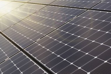 Güneş paneli dokusu arka plan güneş paneli. Fotovoltaik.