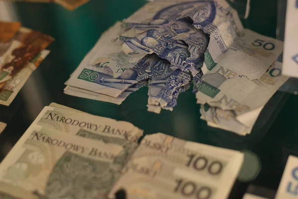 Varsovia Polonia Junio 2021 Nbp Money Center Museo Billetes Dinero — Foto de Stock