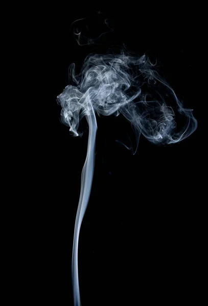 Fehér Füst Fekete Háttérrel Közelkép Füst Sötét Háttérrel — Stock Fotó