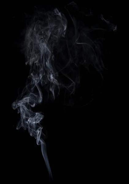 Mozgás Fehér Füst Elszigetelt Fekete Háttér — Stock Fotó