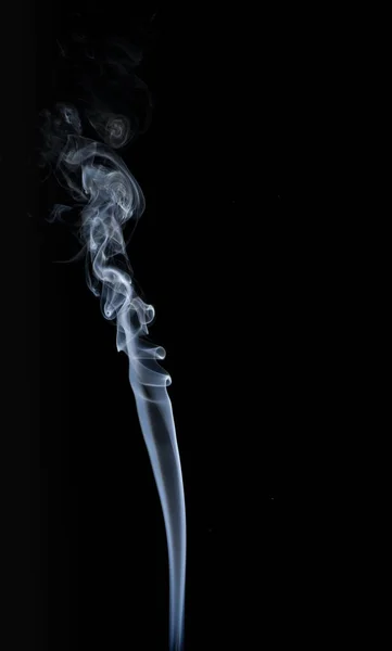 Vit Naturlig Ånga Rök Effekt Fast Svart Bakgrund Med Abstrakt — Stockfoto