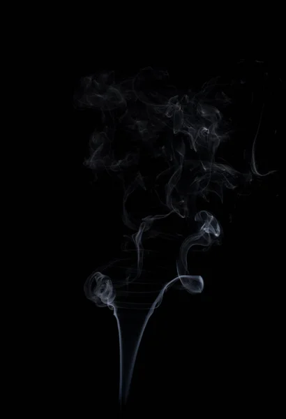 Fumo Branco Sobre Fundo Preto Isolados — Fotografia de Stock
